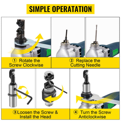 Electric Nibbler 1.8mm Heavy Duty Metal Sheet Cutter Stainless Steel 380W V952-DCJA1.8MM220VHMS1V3