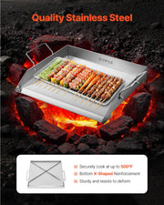 Stainless Steel Griddle, 18x16 inch Universal Flat Top Rectangular Plate, Gas Grill Griddle for BBQ Grill, V952-DCJPBXG1816I6OP2EV0