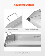Stainless Steel Griddle, 18x16 inch Universal Flat Top Rectangular Plate, Gas Grill Griddle for BBQ Grill, V952-DCJPBXG1816I6OP2EV0