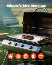 Stainless Steel Griddle, 23x16 inch Universal Flat Top Rectangular Plate, Gas Grill Griddle for BBQ Grill, V952-DCJPBXG2316IQ5MBZV0