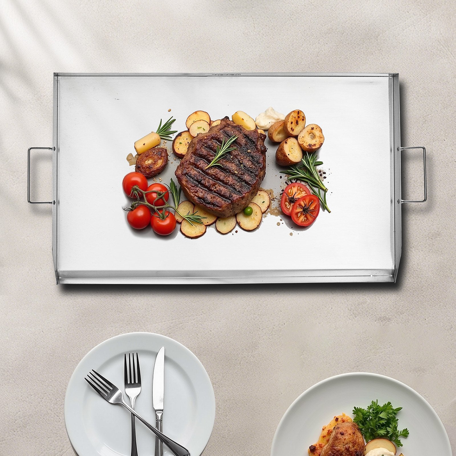 36x22 in Flat Top Griddle Stainless Steel Universal BBQ Grill Pan Cookware V952-DCJPBXG3622I9S4M3V0