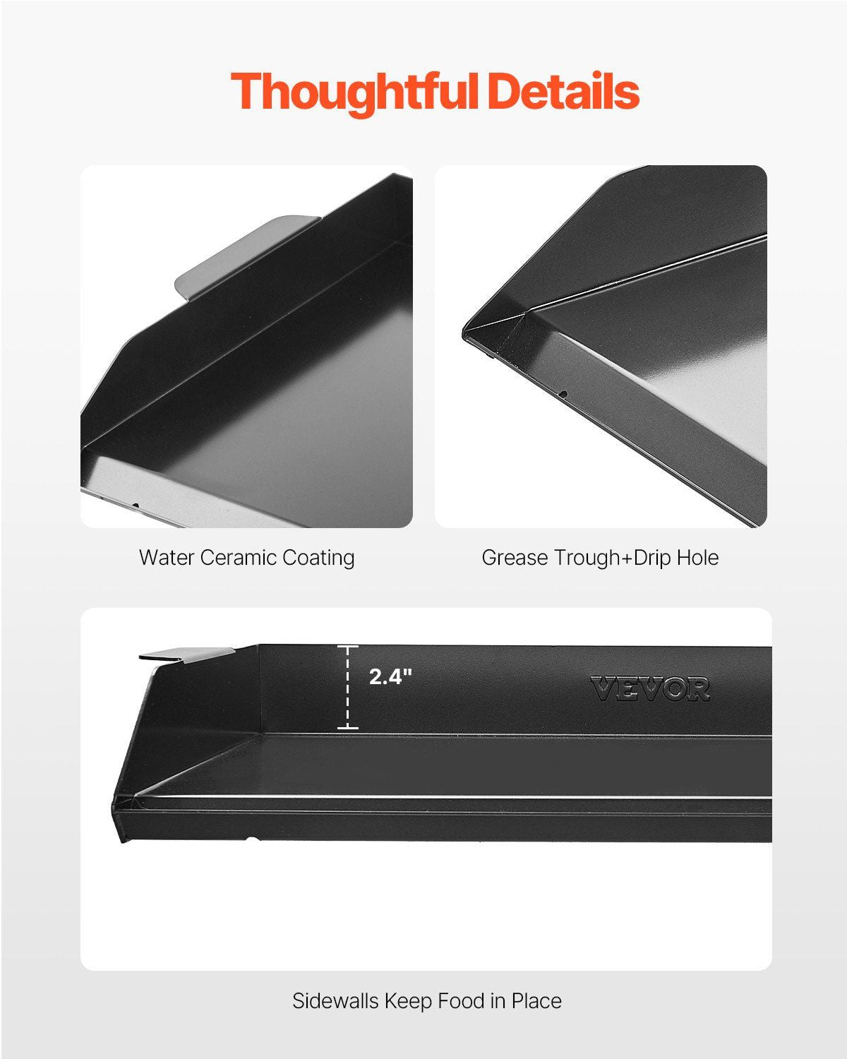 Carbon Steel Griddle, 22x16 inch Universal Flat Top Rectangular Plate, Gas Grill Griddle for BBQ Grill, V952-DCJPTG2016INSC89SV0