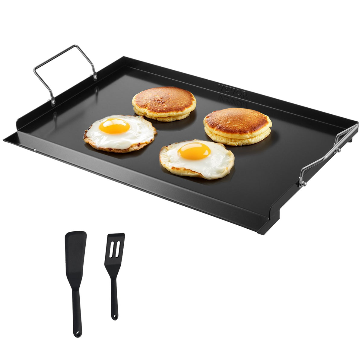 Carbon Steel Griddle, 24x16 inch Universal Flat Top Rectangular Plate, Gas Grill Griddle for BBQ Grill, V952-DCJPTG2416IN6RCEUV0