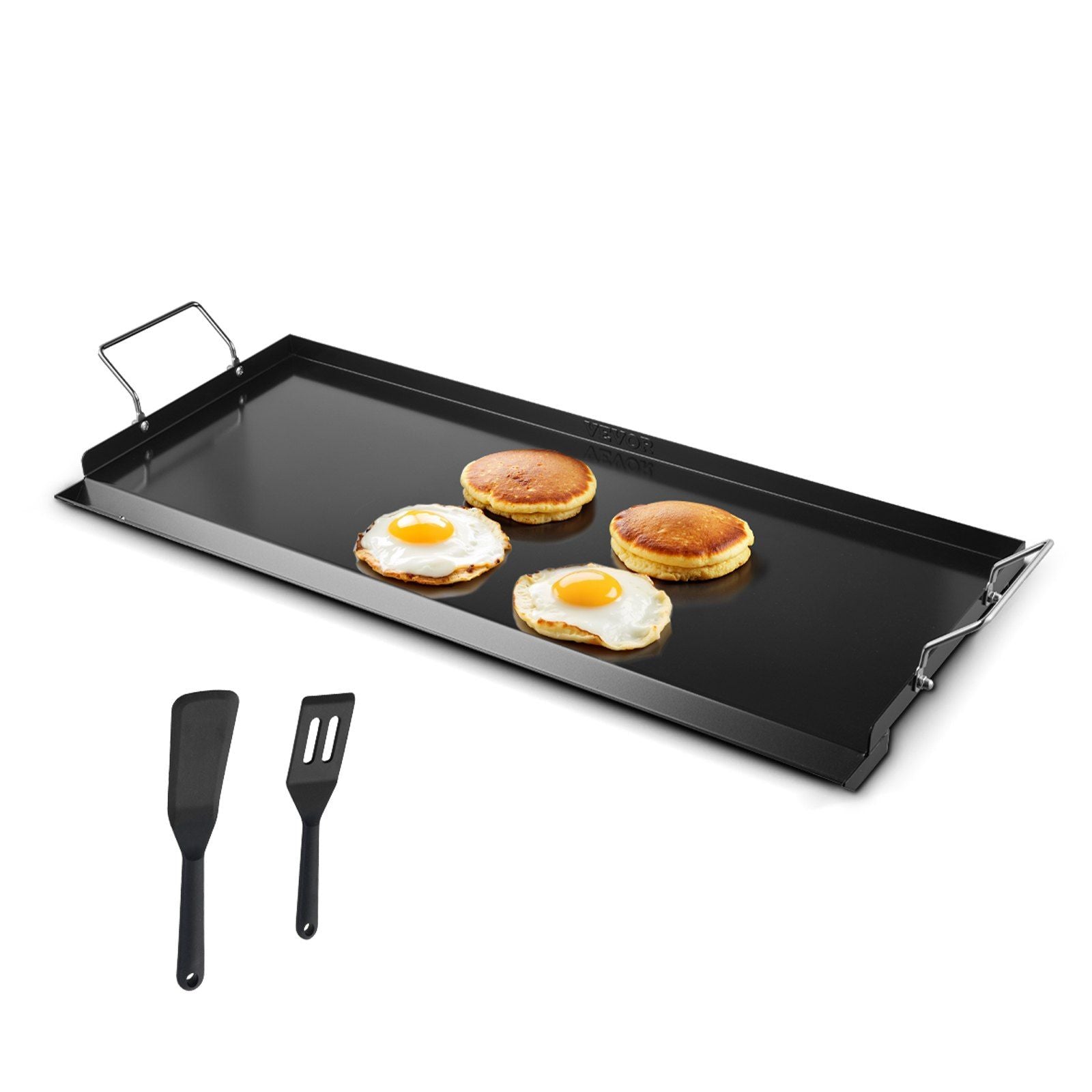 Carbon Steel Griddle, 32x14 inch Universal Flat Top Rectangular Plate, Gas Grill Griddle for BBQ Grill, V952-DCJPTG3214INVTJ16V0
