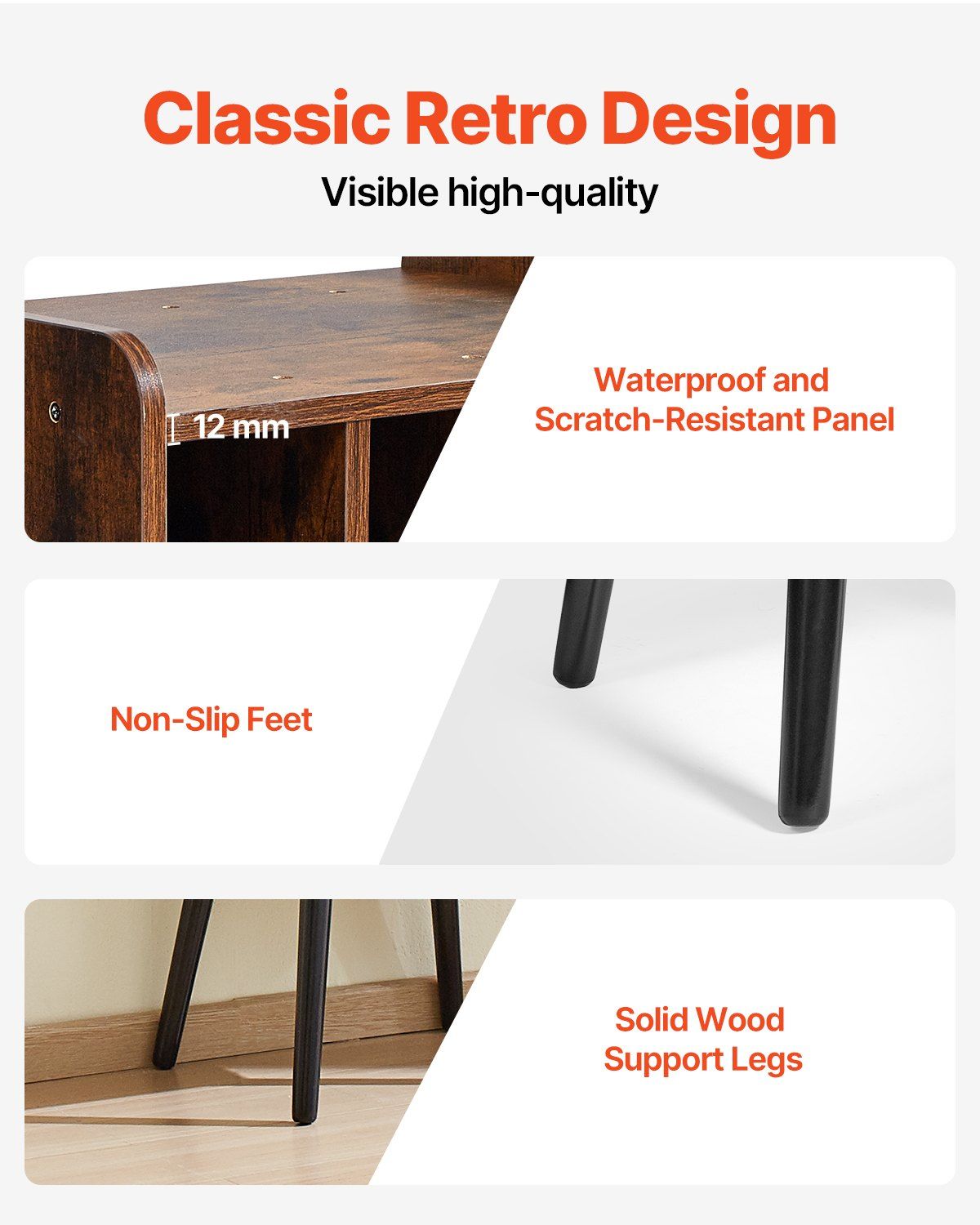 Record Player Stand, 2 Tiers Turntable Stand with 4 Cabinets, Holds up to 100 Albums, Wooden Vinyl Record V952-DCJZJDLK2CMZ4P6V1V0