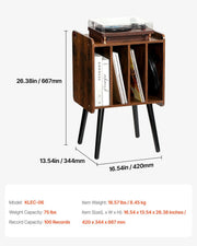 Record Player Stand, 2 Tiers Turntable Stand with 4 Cabinets, Holds up to 100 Albums, Wooden Vinyl Record V952-DCJZJDLK2CMZ4P6V1V0