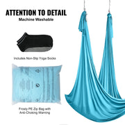 Aerial Silk & Yoga Swing, 10 m Length, Aerial Yoga Hammock Kit with 100gsm Nylon Fabric, Full Rigging V952-DCK10X28MQLSMTBOTV0