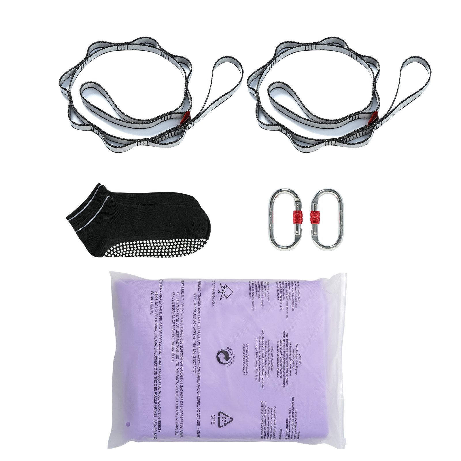 Aerial Yoga Hammock & Swing, 4 m Length, Yoga Starter Kit with 100gsm Nylon Fabric, Full Rigging Hardware and V952-DCK4X28MQZSCOPF54V0