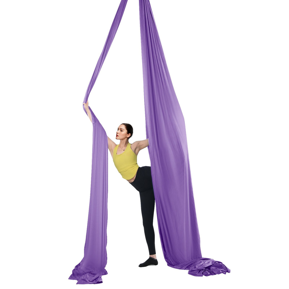 Aerial Yoga Hammock & Swing, 4 m Length, Yoga Starter Kit with 100gsm Nylon Fabric, Full Rigging Hardware and V952-DCK4X28MQZSCOPF54V0