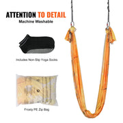 Aerial Yoga Hammock & Swing, 5 m Length, Aerial Yoga Starter Kit with 100gsm Nylon Fabric, Full Rigging V952-DCK5X28MJBJCTCNK6V0