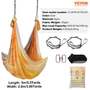 Aerial Yoga Hammock & Swing, 5 m Length, Aerial Yoga Starter Kit with 100gsm Nylon Fabric, Full Rigging V952-DCK5X28MJBJCTCNK6V0