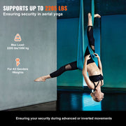 Aerial Yoga Hammock & Swing, 5 m Length Aerial Yoga Starter Kit with 100gsm Nylon Fabric, Full Rigging V952-DCK5X28MMLCBLHMSZV0