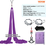 Aerial Silk & Yoga Swing, 8 m Length, Aerial Yoga Hammock Kit with 100gsm Nylon Fabric, Full Rigging Hardware V952-DCK822X28MSZR9A6KV0