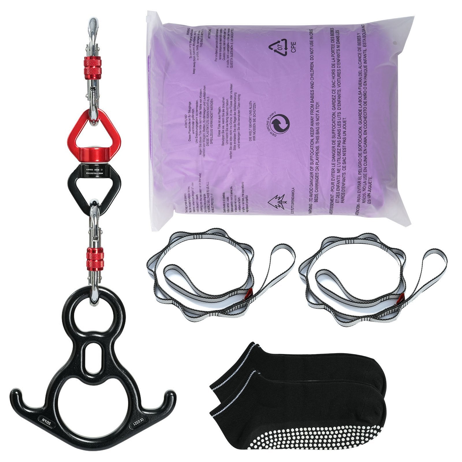 Aerial Silk & Yoga Swing, 8 m Length, Aerial Yoga Hammock Kit with 100gsm Nylon Fabric, Full Rigging Hardware V952-DCK822X28MSZR9A6KV0