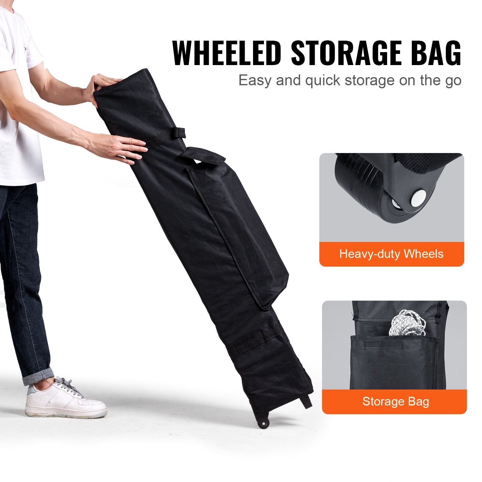 Pop Up Canopy Tent, 10 x 10 ft, 250 D PU Silver Coated Tarp, with Portable Roller Bag and 4 Sandbags, V952-DCSTPS10X10FTASXAV0
