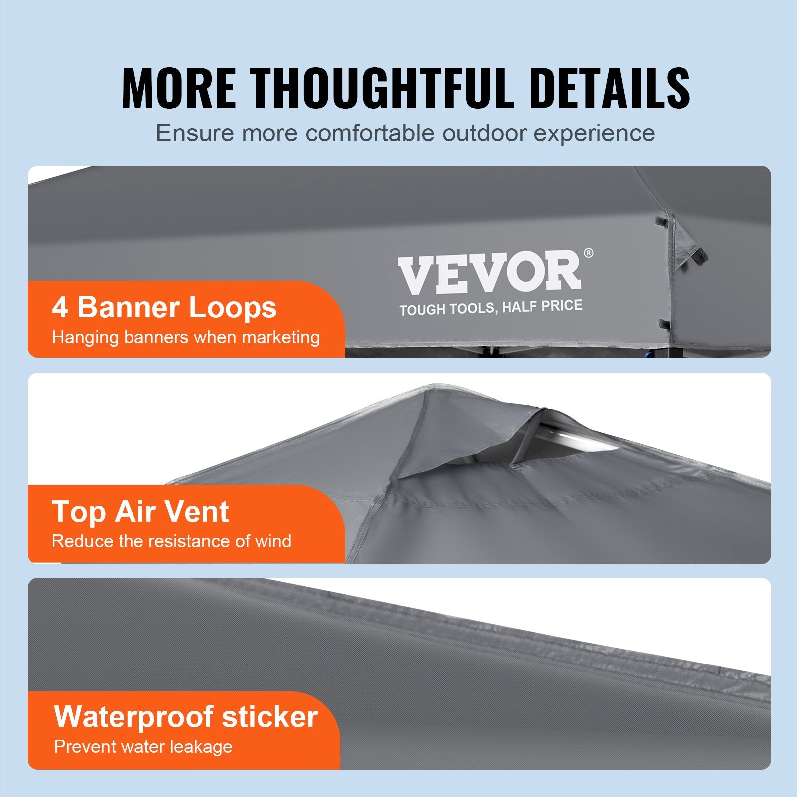 Pop Up Canopy Tent, 10 x 10 ft, 250 D PU Silver Coated Tarp, with Portable Roller Bag and 4 Sandbags, V952-DCSTPS10X10FTASXAV0