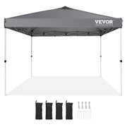 Pop Up Canopy Tent, 10 x 10 ft, 250 D PU Silver Coated Tarp, with Portable Roller Bag and 4 Sandbags, V952-DCSTPS10X10FTASXAV0
