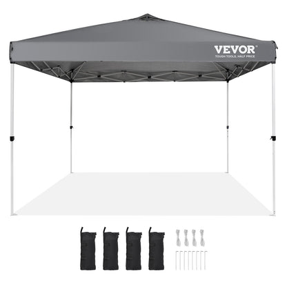 Pop Up Canopy Tent, 10 x 10 ft, 250 D PU Silver Coated Tarp, with Portable Roller Bag and 4 Sandbags, V952-DCSTPS10X10FTASXAV0