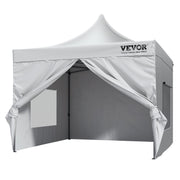 Pop Up Canopy Tent Outdoor Gazebo Tent 10x10FT with Sidewalls & Bag White V952-DCSYPBS1010FTGMH8V0