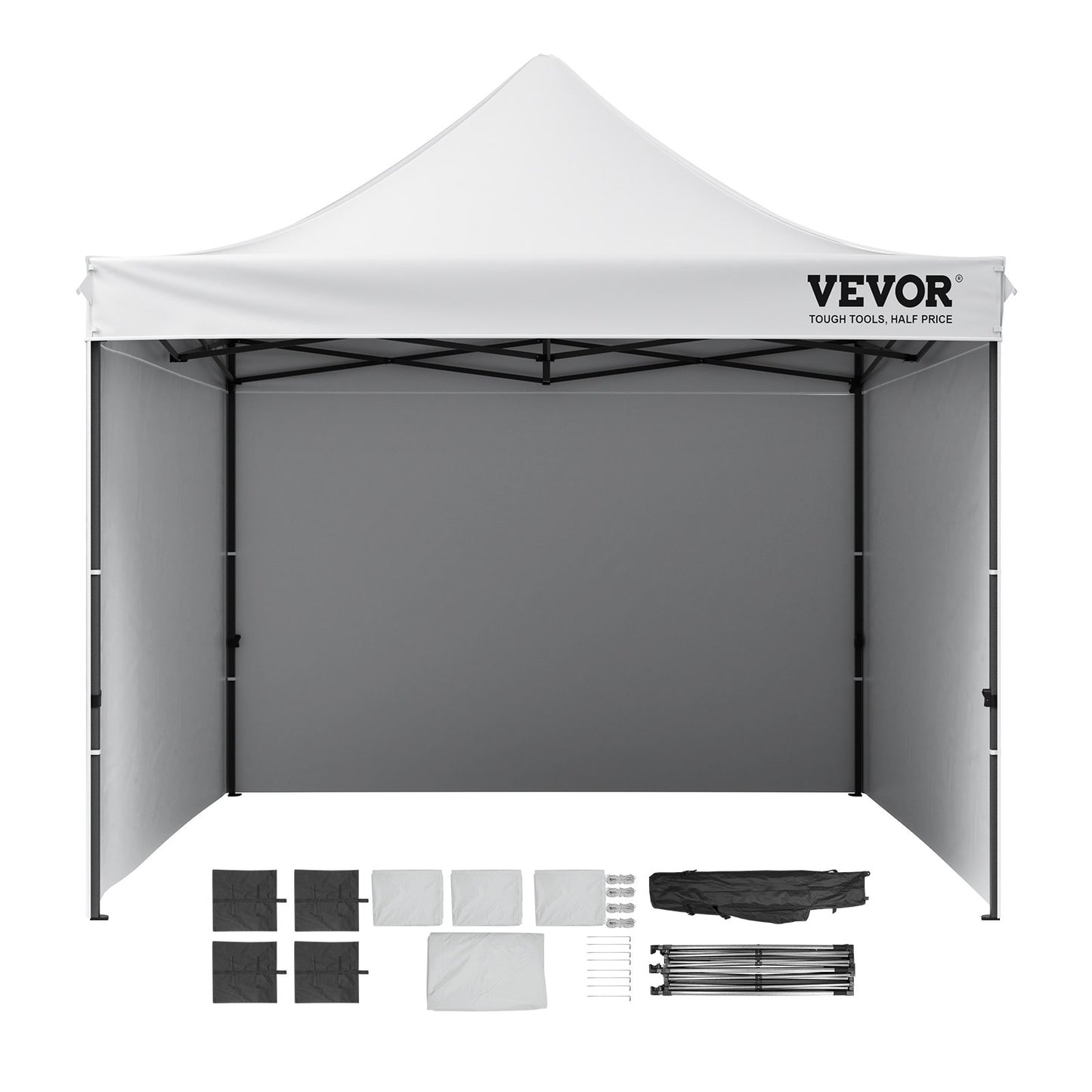Pop Up Canopy Tent Outdoor Gazebo Tent 10x10FT with Sidewalls & Bag White V952-DCSYPBS1010FTGMH8V0