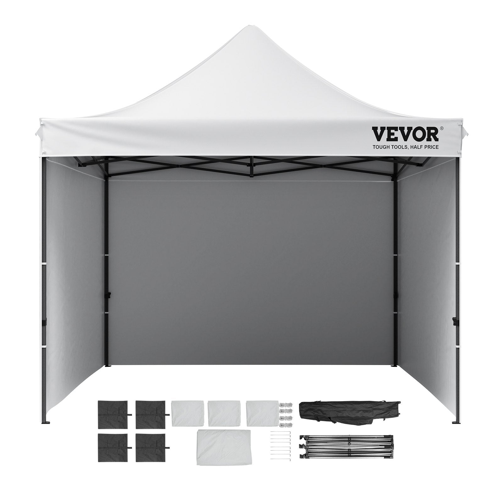Pop Up Canopy Tent Outdoor Gazebo Tent 10x10FT with Sidewalls & Bag White V952-DCSYPBS1010FTGMH8V0