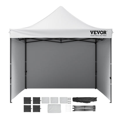 Pop Up Canopy Tent Outdoor Gazebo Tent 10x10FT with Sidewalls & Bag White V952-DCSYPBS1010FTGMH8V0