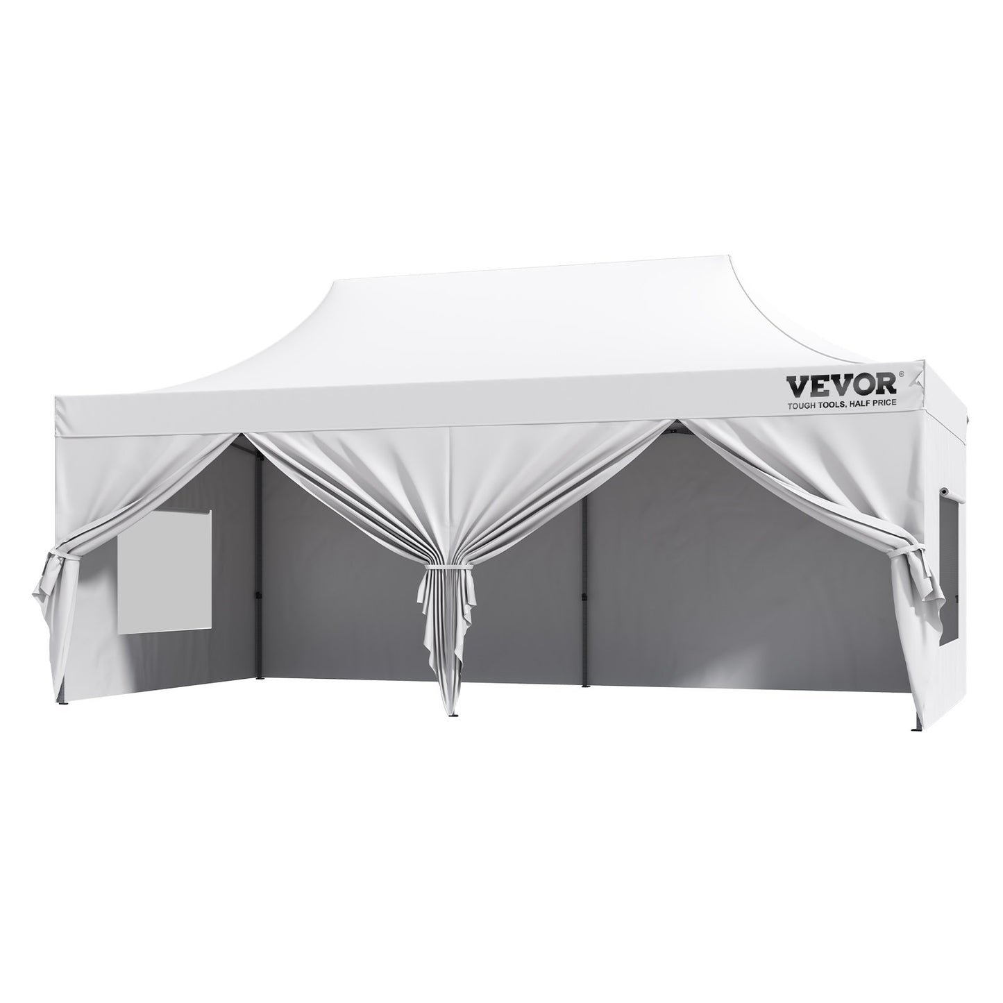 Pop Up Canopy Tent Outdoor Gazebo Tent 10x20FT with Sidewalls & Bag White V952-DCSYPBS1020FTSS9LV0