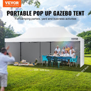 Pop Up Canopy Tent Outdoor Gazebo Tent 10x20FT with Sidewalls & Bag White V952-DCSYPBS1020FTSS9LV0