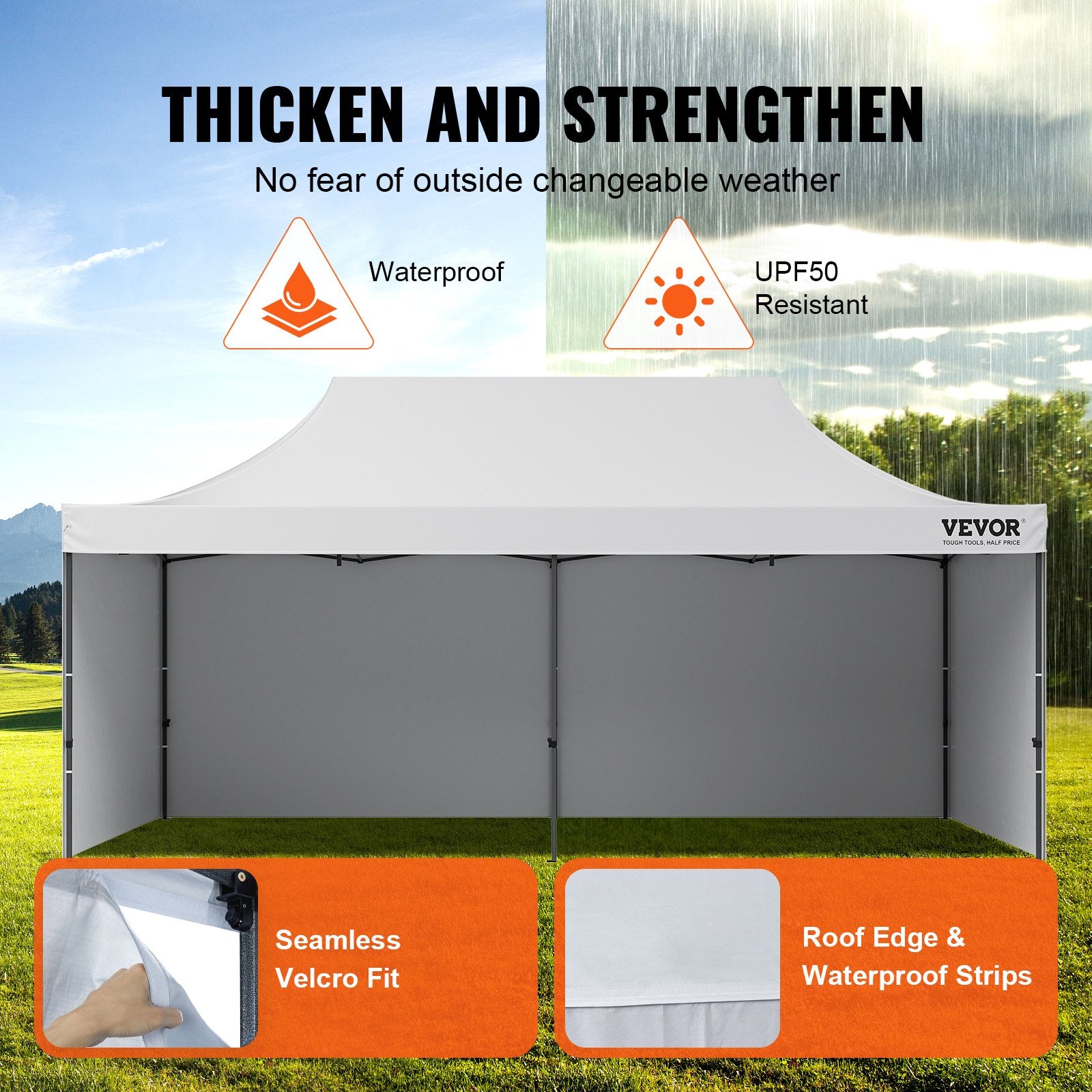 Pop Up Canopy Tent Outdoor Gazebo Tent 10x20FT with Sidewalls & Bag White V952-DCSYPBS1020FTSS9LV0