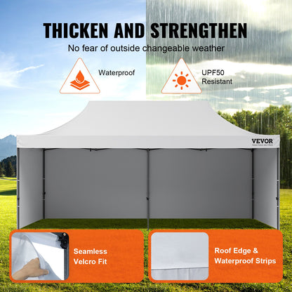 Pop Up Canopy Tent Outdoor Gazebo Tent 10x20FT with Sidewalls & Bag White V952-DCSYPBS1020FTSS9LV0
