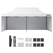 Pop Up Canopy Tent Outdoor Gazebo Tent 10x20FT with Sidewalls & Bag White V952-DCSYPBS1020FTSS9LV0