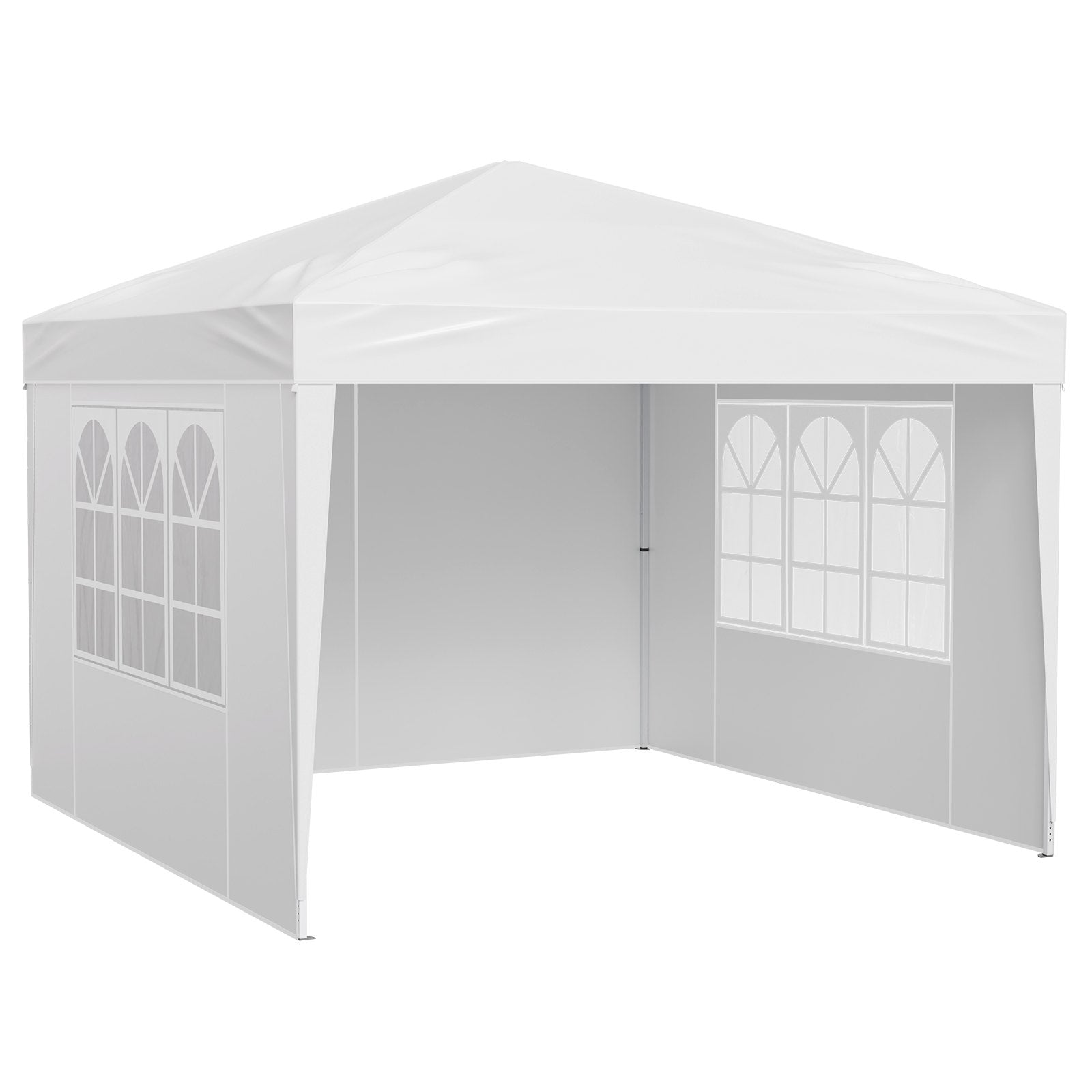 Pop Up Canopy, 2.95 x 2.95 m Instant Canopy Portable Gazebo with 3 Sidewalls & 2 Ventilated Windows, Height V952-DCSYPPBK1010EPGQXV0