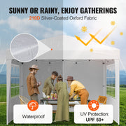 Pop Up Canopy, 2.95 x 2.95 m Instant Canopy Portable Gazebo with 3 Sidewalls & 2 Ventilated Windows, Height V952-DCSYPPBK1010EPGQXV0