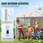 Pop Up Canopy, 2.95 x 2.95 m Instant Canopy Portable Gazebo with 3 Sidewalls & 2 Ventilated Windows, Height V952-DCSYPPBK1010EPGQXV0