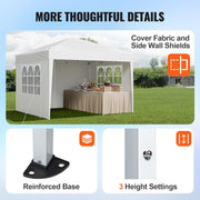 Pop Up Canopy, 2.95 x 2.95 m Instant Canopy Portable Gazebo with 3 Sidewalls & 2 Ventilated Windows, Height V952-DCSYPPBK1010EPGQXV0