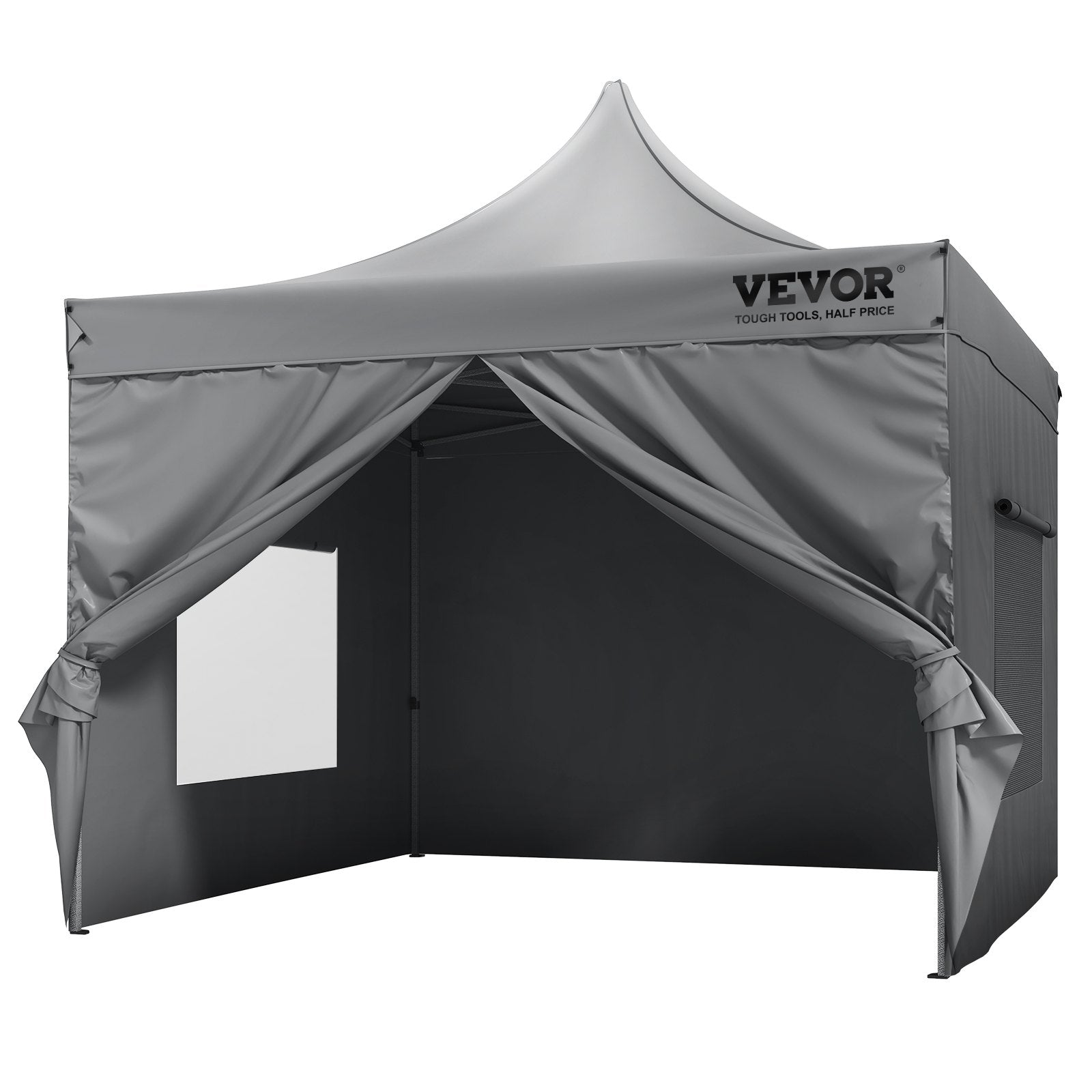 304.8 x 304.8 cm Pop up Canopy with Removable Sidewalls, Instant Canopies Portable Gazebo & Wheeled Bag, UV V952-DCSYPSH1010FTAFO2V0