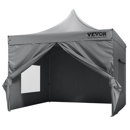 304.8 x 304.8 cm Pop up Canopy with Removable Sidewalls, Instant Canopies Portable Gazebo & Wheeled Bag, UV V952-DCSYPSH1010FTAFO2V0