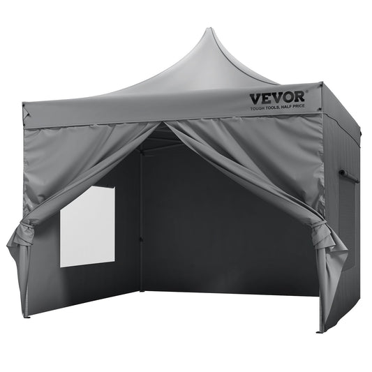 304.8 x 304.8 cm Pop up Canopy with Removable Sidewalls, Instant Canopies Portable Gazebo & Wheeled Bag, UV V952-DCSYPSH1010FTAFO2V0