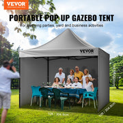 304.8 x 304.8 cm Pop up Canopy with Removable Sidewalls, Instant Canopies Portable Gazebo & Wheeled Bag, UV V952-DCSYPSH1010FTAFO2V0
