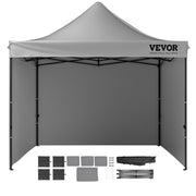 304.8 x 304.8 cm Pop up Canopy with Removable Sidewalls, Instant Canopies Portable Gazebo & Wheeled Bag, UV V952-DCSYPSH1010FTAFO2V0
