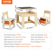 Kids Table and Chair Set Wooden Activity Table with Storage Space & Boxes V952-DCWETZYYZEYBIAWBVV0