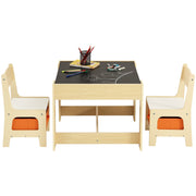 Kids Table and Chair Set Wooden Activity Table with Storage Space & Boxes V952-DCWETZYYZEYBIAWBVV0
