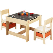 Kids Table and Chair Set Wooden Activity Table with Storage Space & Boxes V952-DCWETZYYZEYBIAWBVV0
