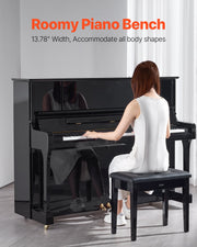 Piano Bench, 22" x 13.78" x 19", Keyboard Piano Chair with High-Density Padded Cushion, Storage Compartment V952-DCWXGQZDSMDR9NUMIV0