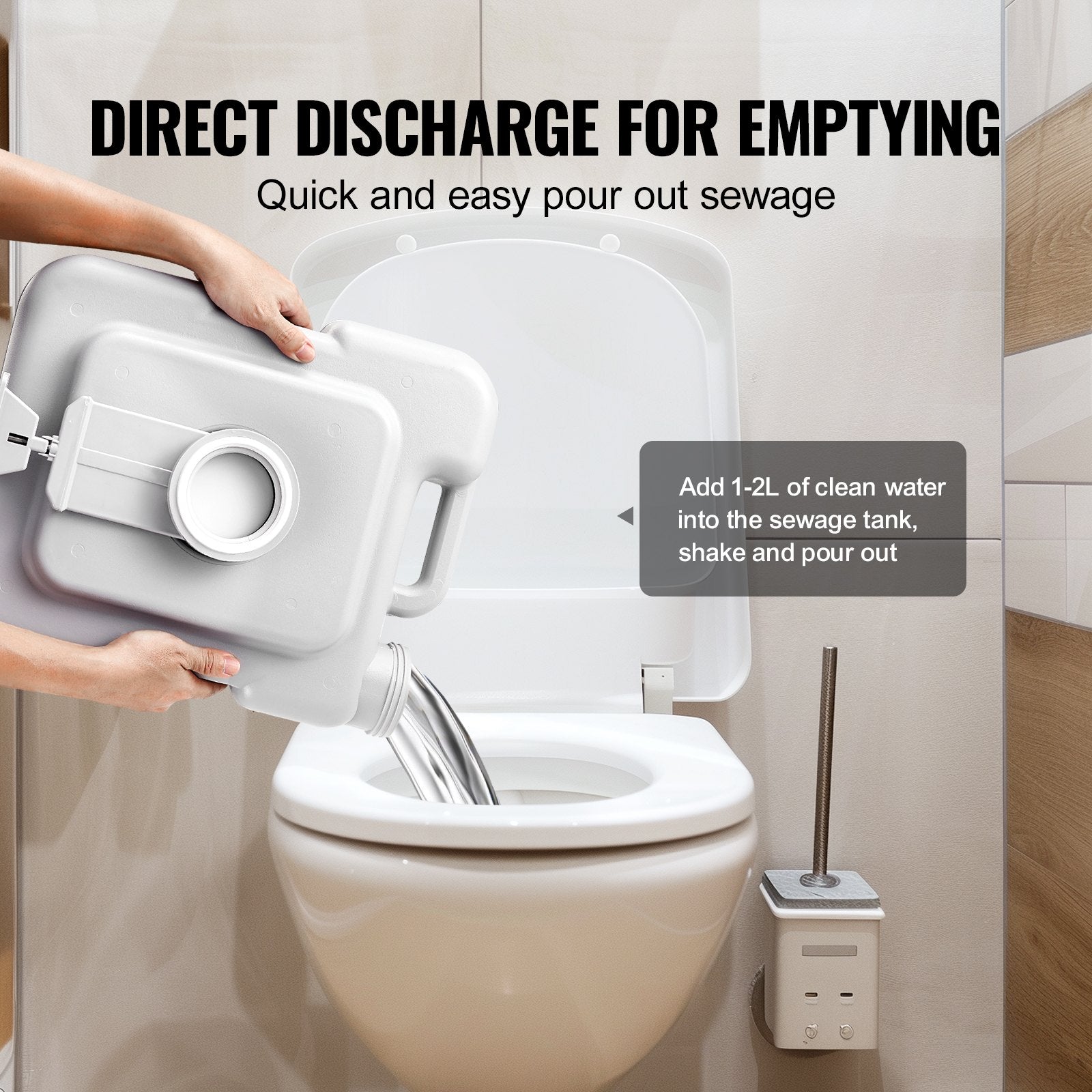 Portable Toilet for Camping with Carry Bag, RV Toilet with 3.2 Gal Waste Tank, Push-Button Pressurized Flush V952-DCX32GAL32GALYTV0V0
