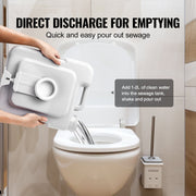 Portable Toilet for Camping, Porta Potty with Carry Bag, 5.3 Gal Waste Tank & 3.2 Gal Flush Tank, Push-Button V952-DCX53GAL32GALWN45V0