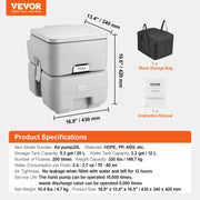 Portable Toilet for Camping, Porta Potty with Carry Bag, 5.3 Gal Waste Tank & 3.2 Gal Flush Tank, Push-Button V952-DCX53GAL32GALWN45V0