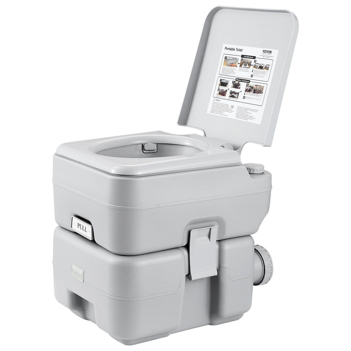 Portable Toilet for Camping, Porta Potty with Carry Bag, 5.3 Gal Waste Tank & 3.2 Gal Flush Tank, Push-Button V952-DCX53GAL32GALWN45V0