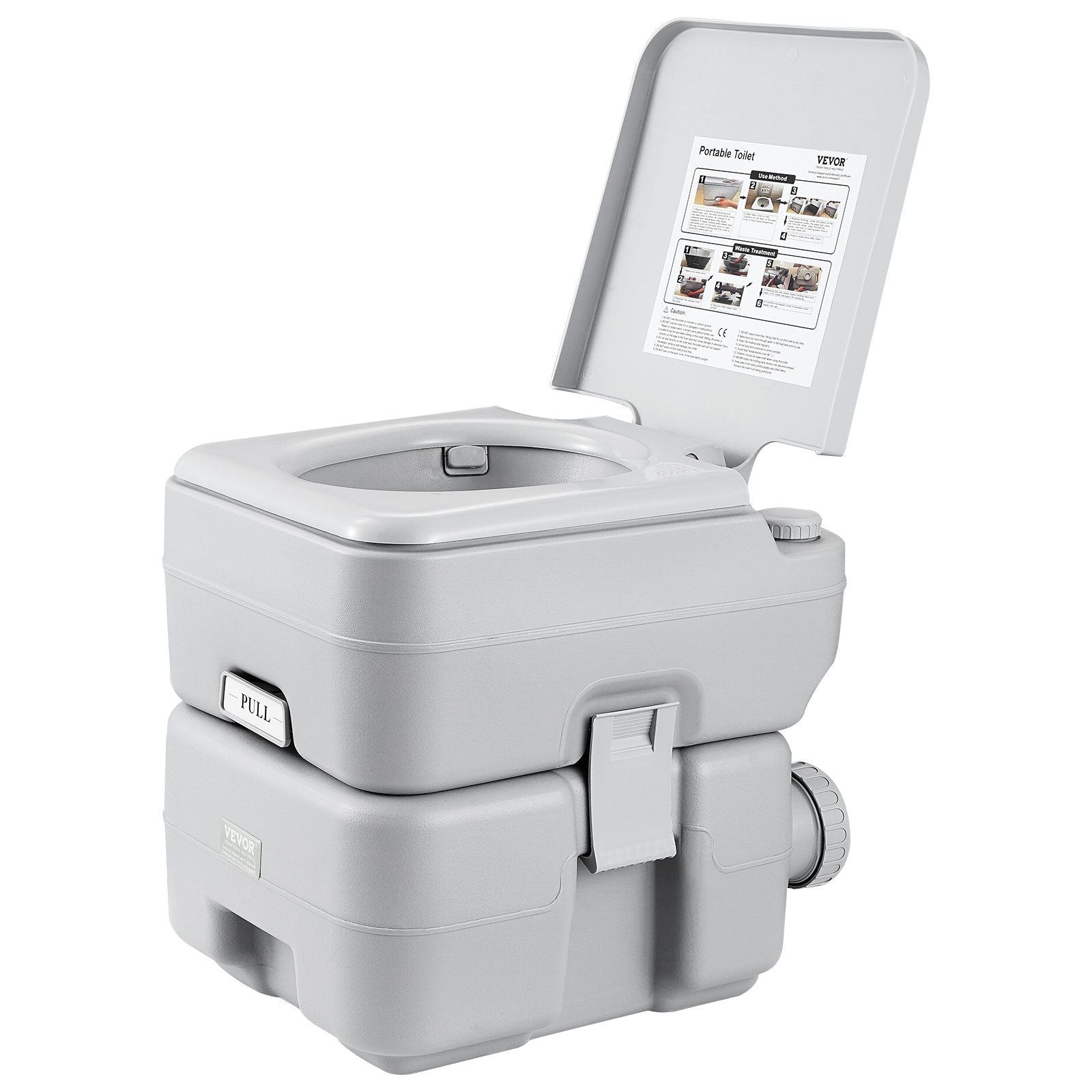 Portable Toilet for Camping, Porta Potty with Carry Bag, 5.3 Gal Waste Tank & 3.2 Gal Flush Tank, Push-Button V952-DCX53GAL32GALWN45V0
