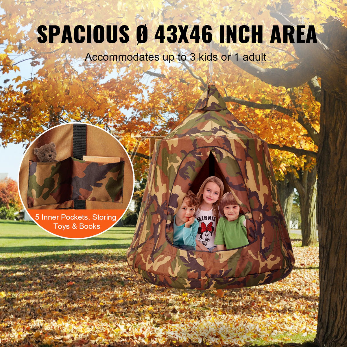 Hanging Tree Tent, 330 LBS Capacity Hanging Tent Swing for Indoor and Outdoor Hammock Sensory Swing Chair V952-DCZPMCSQFB00S8ULJV9